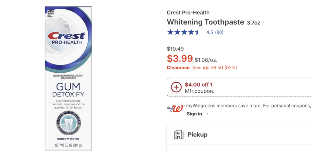 &Lt;S&Gt;Free Crest Pro-Health Whitening Toothpaste  (Run)&Lt;/S&Gt; Expired